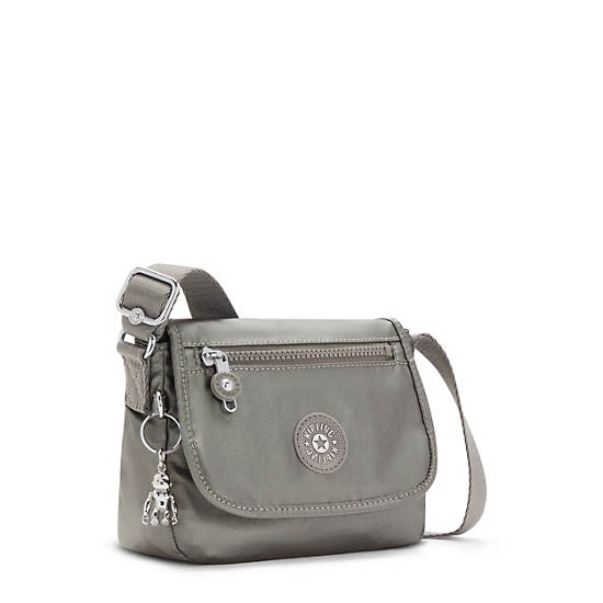 Kipling Sabian Metallic Crossbody Mini Bag Moon Grey Metallic | CA 1347EB